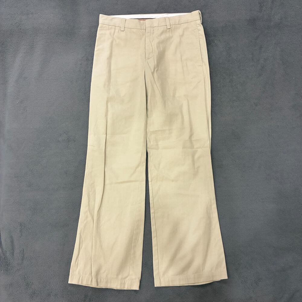 Express Beige Casual Straight Fit Wide Leg Hems Chino Pants Men's Size 32x32
